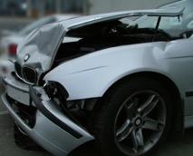 Front of a car crashed