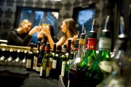 alcohol at bar