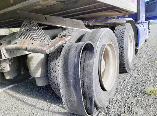 tire blowout on semi